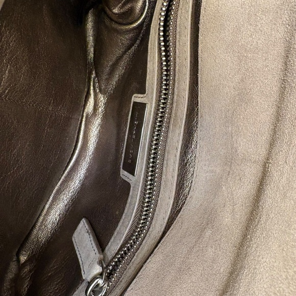 Michael Kors Collection gray/taupe small fringed suede shoulder bag - Picture 12 of 15